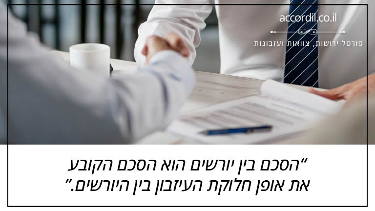 הסכם בין יורשים הוא הסכם הקובע את אופן חלוקת העיזבון בין היורשים