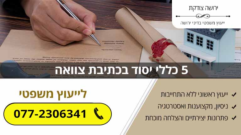 5 כללי יסוד בכתיבת צוואה