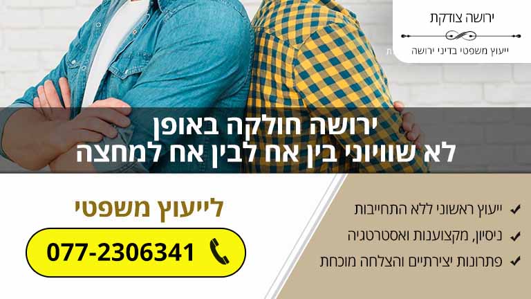 ירושה חולקה באופן לא שוויוני בין אח לבין אח למחצה ירושה חולקה באופן לא שוויוני בין אח לבין אח למחצה